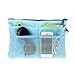 FakeFace Multi-funtional Nylon Zipper Travel Handbag Pouch/Bag in Bag/Insert Organizer/Cosmetic Toiletry Bag Pocket/Makeup Bag/Tidy Bag Blue