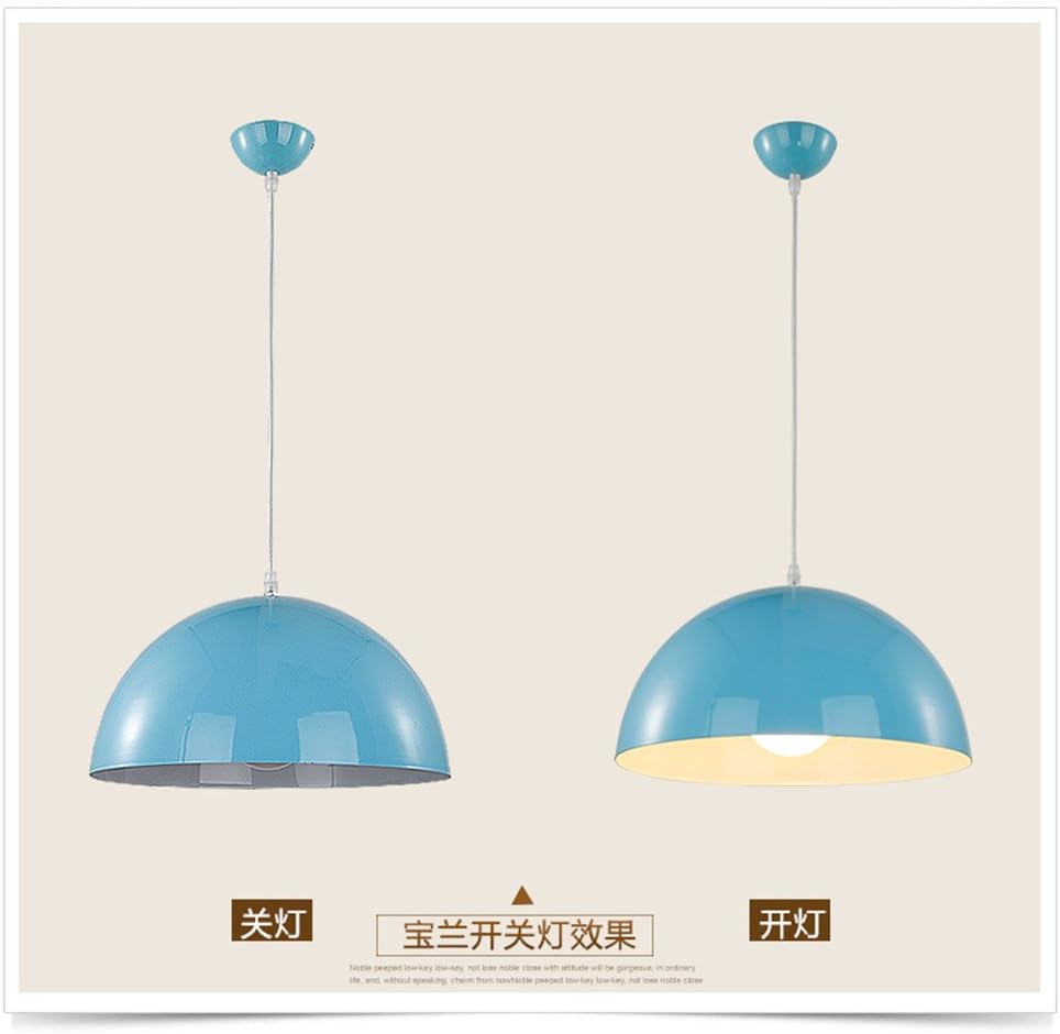 Koalalala The Restaurant Is Modern And Minimalist Chandeliers Hanging office Color Single Head Creative Personality Lid Cover Barber Shop Housing, Blue 30Cm