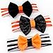 YanJie Halloween Orange Black Sequin Bow Jersey Stripe Baby Headbands Pack of 6 (mix center)