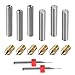 EAONE 6pcs 30MM Length Extruder 1.75MM Tube and 6pcs 0.4MM Brass Extruder Nozzle Print Heads for MK8 Makerbot Reprap 3D Printers (Bonus: 2pcs Cleaning Drill Bits)