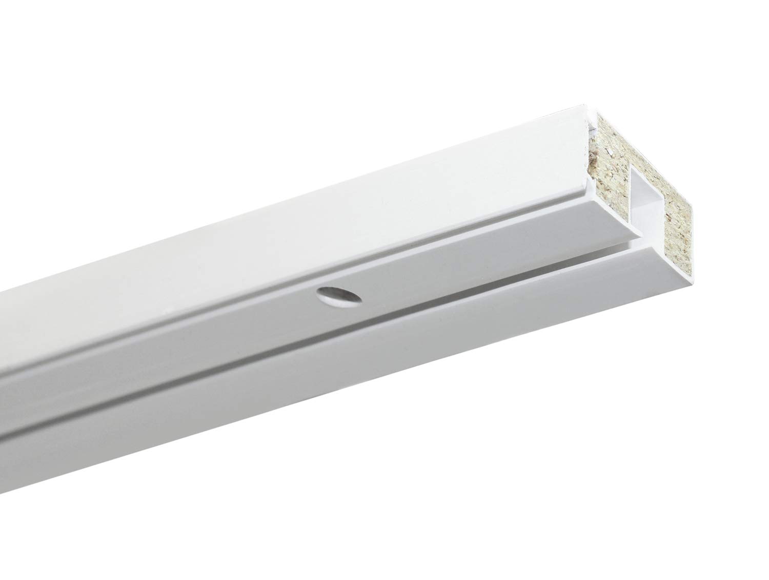 Gardinia GE1 Curtain Rail with Panel Mounting, 1-Track, Plastic, 150 cm, White