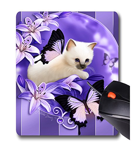 AOFFLY Melissa Dawn - Purple Lilies - Non-Slip Rubber Mousepad Gaming Mouse Pad