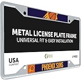 Desert Cactus Phoenix Suns Car Accessories NBA Basketball Team Metal License Plate Frame for Front or Rear of Car (Up Close)