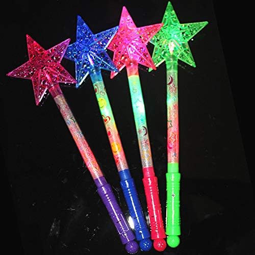 bromrefulgenc Glow Stick for Party,Luminous Hollow Star Glow Light Stick Wand Concert Performance Party Prop Toy - Random Color