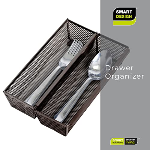 Smart Design Drawer Organizer 9 x 3 Inch Steel Metal Mesh Tray