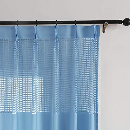 TWOPAGES 5ft Wide x 7ft Tall Pinch Pleated Medical Curtains Privacy Hospital Cubicle Curtain (1 Panel,Blue)