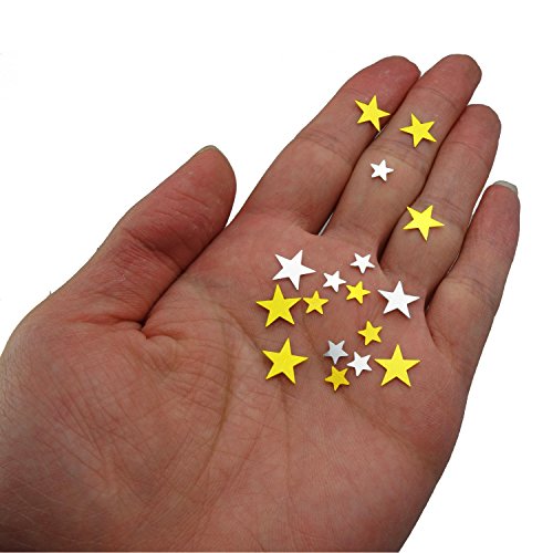 image for Kasteco 120 g Gold Silver stars confetti Metallic Foil Stars Sequin fo