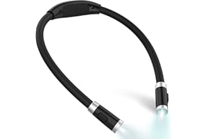 LEDGLE LED Book Light Rechargeable Hug Light Reading Lamp Hands Free 4 LED Beads, 3 Adjustable Brightness, USB Cable Included