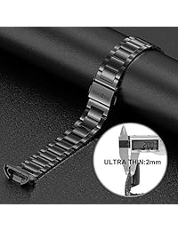 Wearlizer Correa de acero inoxidable compatible con Fitbit Charge 3 correas Charge 3 SE para hombres y mujeres, correa de repuesto ultraligera y ligera para correa de reloj Fitbit Charge 3 correas