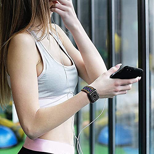 Stretchy Band Compatible with 38mm 40mm Strap for iWatch Series 6/SE/5/4/3/2/1 Adjustable Elastic Watch Band for Women and Men (Boho, 38/40mm)