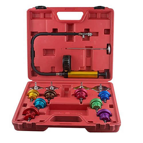 Zinnor Universal Automotive Pressure Cooling System car Leak Tester Head Gasket Water Tank Adapter 14 PCS full set Detector tool Auto Coolant Vacuum Purge