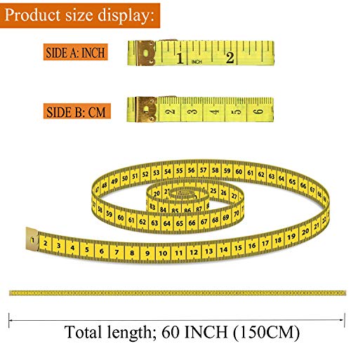 Measuring Tape, Tape Measure for Body 6 Pack Double Scale Measurement Tape for Sewing, Body, Tailor 60 Inch/ 150 cm