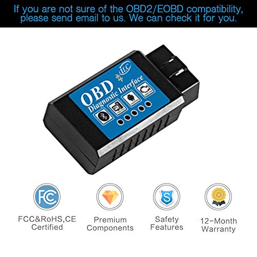 iLC OBD2 Bluetooth Auto Diagnostic Scanner Tool Reader OBD 2 Engine