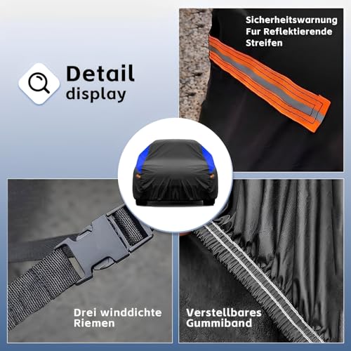 Gunhyi Outdoor SUV Car Cover, Waterproof and Breathable Car Cover Scratch Resistant Rain, Anti-Wind and Dustproof for BMW X3 Audi Q5 Benz Glc Volvo XC60 Stelvio Rav4 (460 to 485 cm) YL