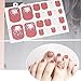 6 Sheets Full Toe Nail Wraps Art Polish Stickers Decal Strips Adhesive False Nail Design Manicure Set With 1Pc Nail Buffers Files For Women Girls