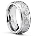 Bonndorf 7MM Stainless Steel Ring With Engraved Florentine Design Size 10