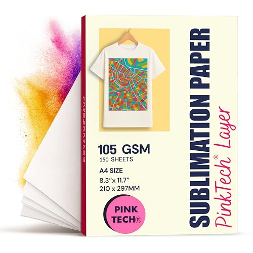 Hayes Paper Co. Sublimationspapier 150 Blatt (105g) 210 x 297 mm, DIN A4 Transferpapier, ideal für Inkjet Drucker mit Sublimationstinte, schnell trocknend, wischfest auf vielen Materialien thumbnail 1