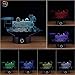 3D Optical Illusion Night Light - 7 LED Color Changing Lamp - Cool Soft Light Safe For Kids - Solution For Nightmares - Train