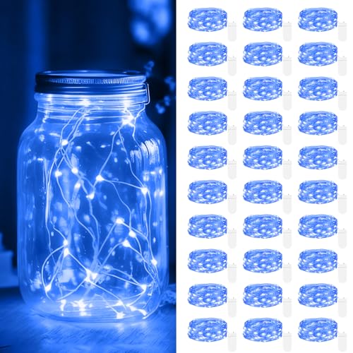 [30 Stück] LED Mini Lichterkette mit Batterie, 2M 20 LED Led Lichterkette Draht mit Batteriebetrieben, Micro Lichterkette Innen, Lichterketten Klein W