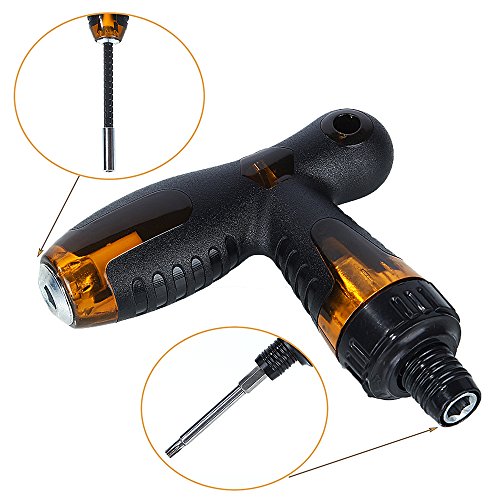 Tonsiki 13 Pieces Set Telescopic Ratcheting T Handle + 5 Inch Length Drill Bit Extension + 3 Inch Length Torx Security Head Screwdriver Drill Bit - Thumbnail 4
