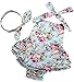 Fubin Baby Girl's Floral Print Ruffles Romper Summer Clothes With Headband,Mint,7-12 months