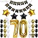 Gold 70th Birthday Decorations for Men Kit – Large, 40 Inch | Black and Gold Happy Birthday Banner with Mylar Star and Latex Balloons | Gold 70 Balloon Numbers for 70 Birthday Party Decorations Set