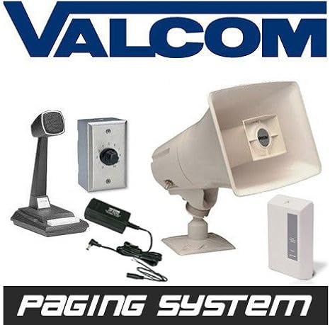 Valcom Commercial Paging Horn Loud Speaker System Kit Indoor Outdoor Intercom