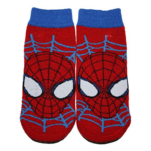 Marvel Spiderman Slipper Socks Little Boys' 2T-5T (Shoe Size 6.5-9)