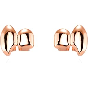 2Pcs 14K Gold Plated Hip Hop Grillz Double Tooth Cap Vampire Fangs Teeth Grills for Your Teeth Grillz for Men Women Rapper Ha