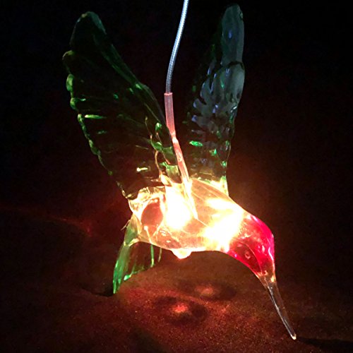 LED Solar Wind Chime - Outdoor Waterproof Solar Powered LED Changing Light Color Mobile Six Hummingbird Wind Chimes For Home,Party,Festival Decor,Valentines Gift,Night Garden Decoration (Hummingbird) - Thumbnail 6