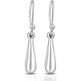 AeraVida Sterling Silver Teardrop Earrings for Women | Dangle Drop Earrings with Fish Hook – Modern Hypoallergenic Lightweight Jewelry for Business Casual Looks or College Gift Ideas