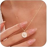 KIFUTENG Dainty Cross Necklace for Women 925 Sterling Silver Christian Faith Necklaces 14K Gold Plated Circle Crucifix Pendant Necklace Religious Jewelry Baptism Easter Christian Gifts