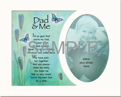 Clover Cottage Gifts Dad & Me Memory Mount for 10 x 8 Photo Frame Insert Message for Dad