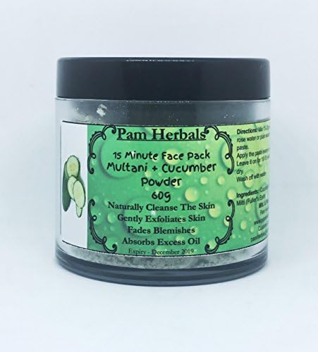 Pam Herbals 15 Minute Face Pack Powder (Cucumber + Fuller's Earth 60g Pack)