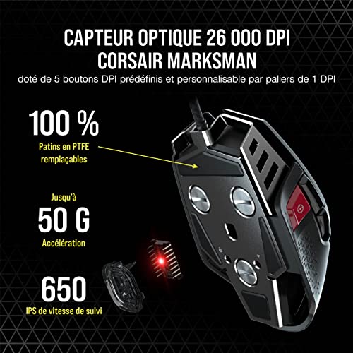 M65 RGB ULTRA Souris Gaming FPS Personnalisable – Noir
