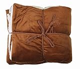 EPYA Reversible Luxury Soft Faux Fur Lambswool Cashmere Blankets Throw Brown