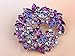Alilang Violet Lavender Purple Crystal Rhinestone Floral Wreath Brooch Pin