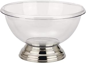 GWW Large Capacity Round Champagne Ice Bucket,Acrylic Double Wall Beverage Tub Clear Wine Buckets