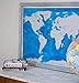Scratch Off World Map - Premium Plastic - Will Not Tear - 32 in x 22.75 in - US States Outlined - Gift For Traveler - Scratcher Included