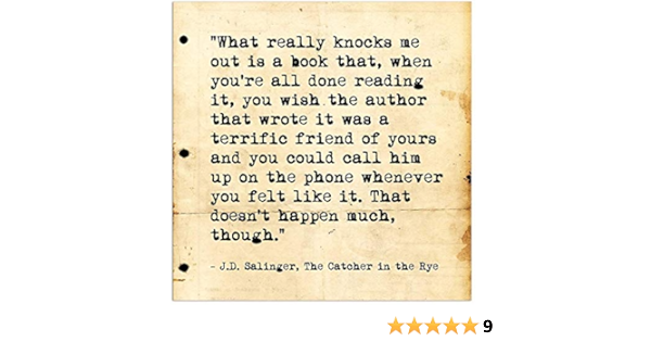 Amazon Com Call Him On The Phone J D Salinger Inspirational Literary Quote From Catcher In The Rye Fine Art Print For Classroom Library Or Home Handmade Products