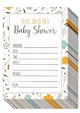 50-Pack Baby Shower Invitations - Adorable Floral Design Invite Cards for your Celebration - Includes 50 White Envelopes - 5 x 7 Inches