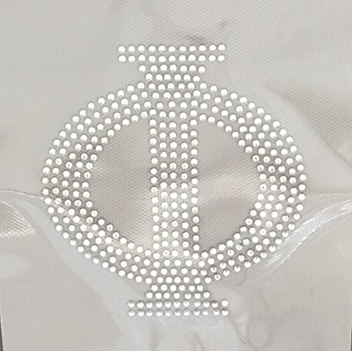 Phi - 4" Greek Letter - Crystal - Rhinestone Iron on Transfer