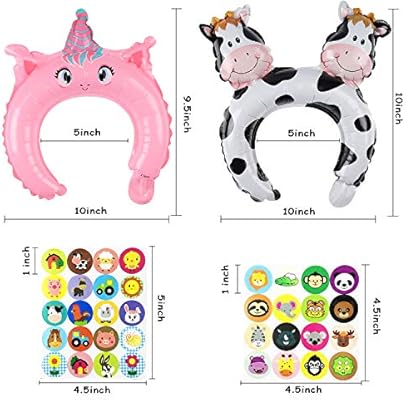 Mallmall6 50p Zoo Animal Inflatable Headbands Wildlife Balloon