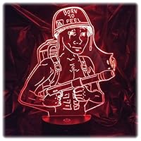 Such Wow! 3D LED Wojak with Flamethrower Army Meme Desk Table Bedroom Night Light Lamp - Touch/Remote Controlled, 7 Different Colors, 8.5" Inches ...