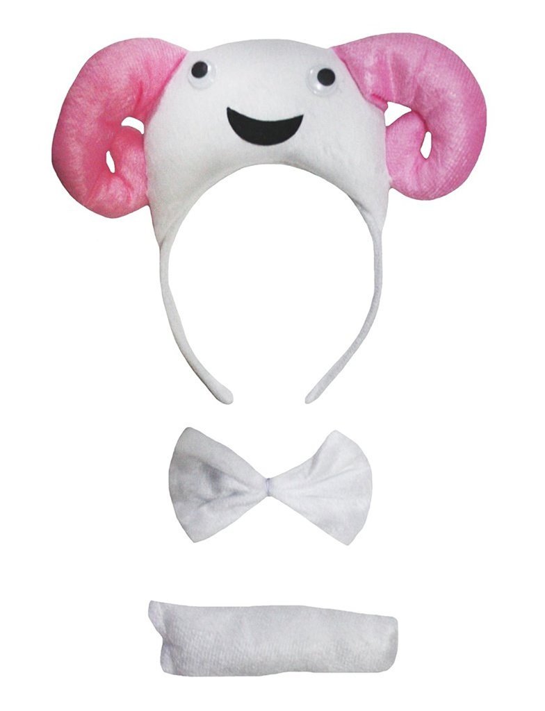 Petitebelle Cutie Headband Bowtie Tail Unisex 3pc Children Costume (Pink Sheep, One size)
