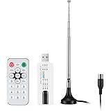 AOZBZ USB PC TV Tuner, 1080P USB2.0 Digital Dongle DVB-T2 DVB-T/C DAB FM TV Tuner Free view Receiver with Mini Remote Control T2 Antenna CD Driver for Desktop and Laptop