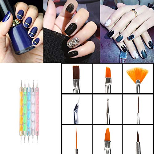 Nail Art Brushes Nail Dotting Pen Set Diamond Application Rhinestone Handle Beetles Gel Painting Nail Art Designe Brush Pen kit Manicure Tools 20 Pcs