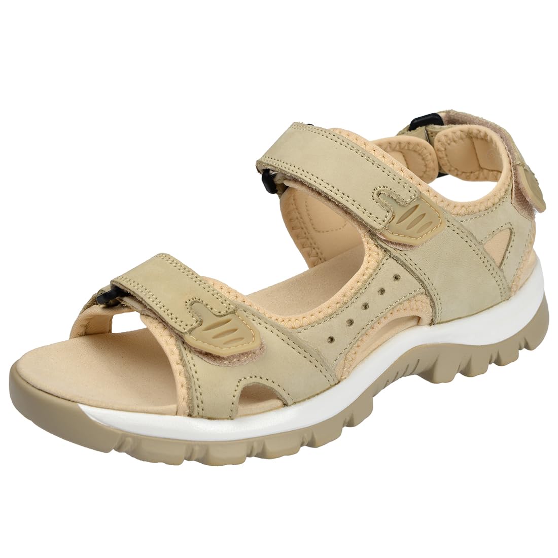 Photo 1 of Harssidanzar Women's Sport Outdoor Sandals Hiking Casual Walking Sandals Strap Open Toe Sport Sandals SL256USA,Beige,Size 8