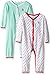 U.S. Polo Assn.. Baby Girls' 2 Pack Long Sleeve Sleepers Or Play Rompers, Mint, 3-6 Months