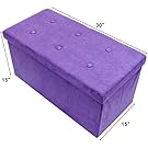 Sorbus Storage Ottoman Bench – Collapsible/Folding Bench Chest with Cover – Perfect Toy and Shoe Chest, Hope Chest, Pouffe Ottoman, Seat, Foot Rest, – Contemporary Faux Suede (Medium-Bench, Gray)